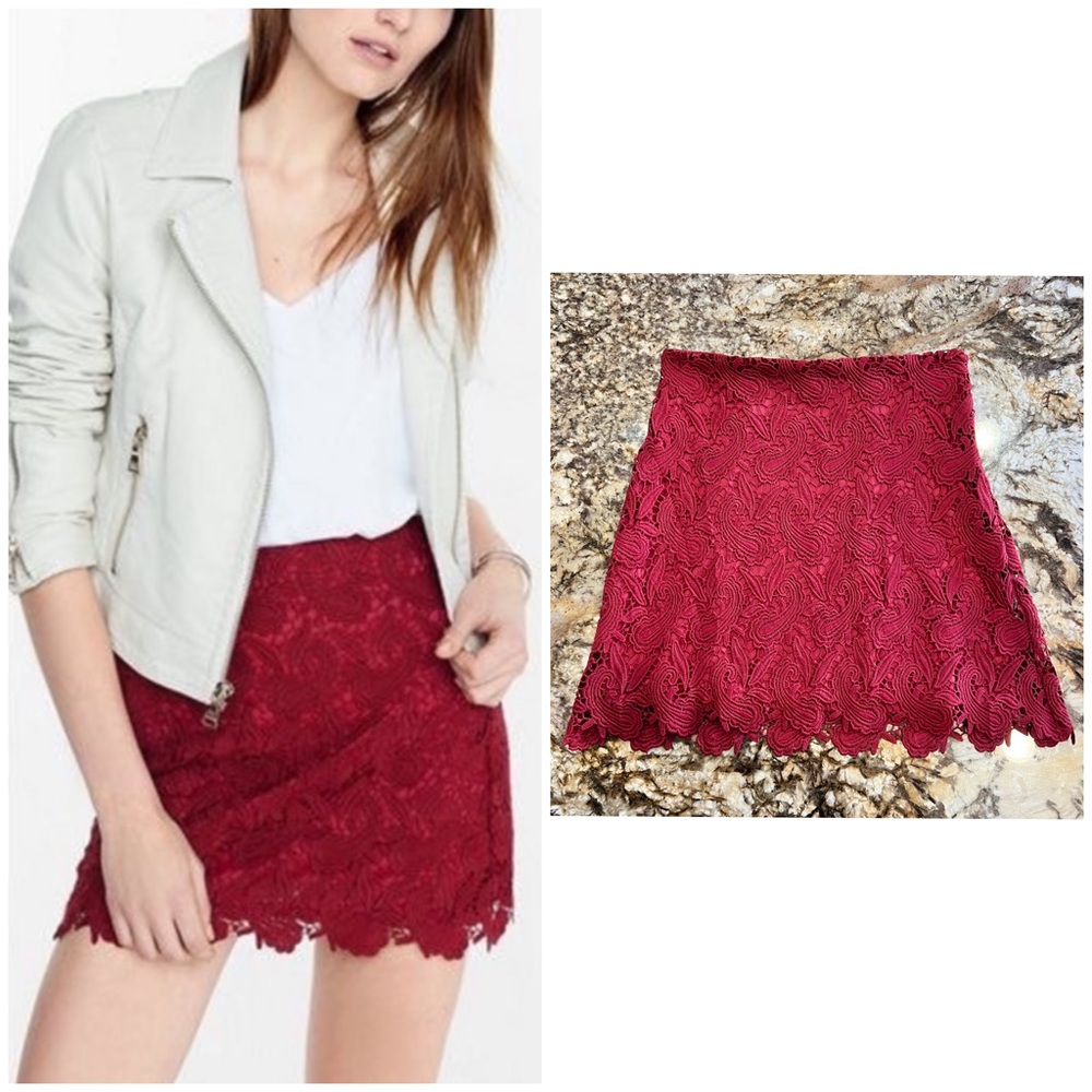 Express Paisley Crocheted Skirt
